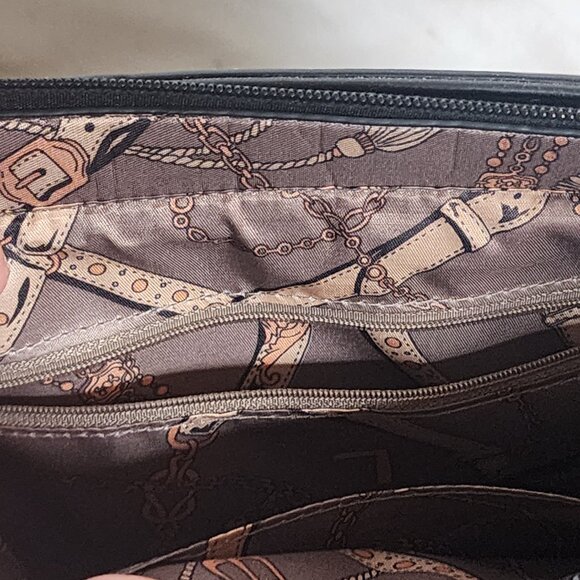 La Terre Black Peta Apprvd Vegan Braided Handle Gold Accent Feet Handbag w/Strap - Picture 15 of 16